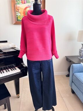 Women’s Bright Pink Funnel Neck Sweater